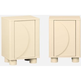 Sweeek Set 2 comodini effetto legno di mango 1 anta reversibile
