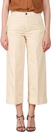 Mason's New York Studio Cropped Chino Broeken - Dames - Vrijetijds broeken - Beige - 2XS - Katoen - Broeken