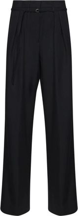 Dries Van Noten Rtw... - Dames - Wijde Broeken - Zwart - L - Wol - Broeken