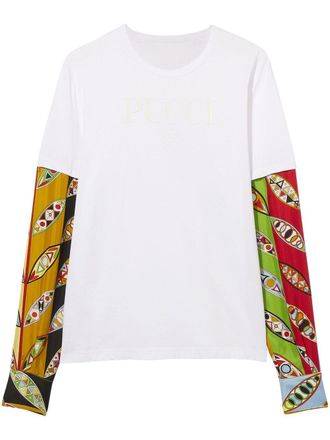 Pucci graphic-print long-sleeve T-shirt - White