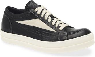 Rick Owens Vintage Sneaks Sneaker in Black/Milk/Milk at Nordstrom, Size 8Us