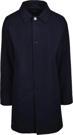 Palt&ograve; Blue Three-Quarter Sleeve Wool-Blend Coat