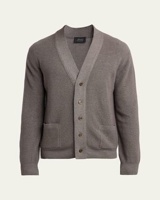 Brioni Mens Wool, Cashmere and Silk 18GG Knit Cardigan