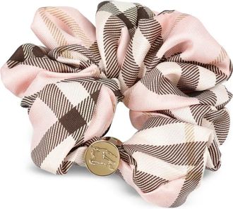 Burberry Zijden scrunchie met patroon - Roze