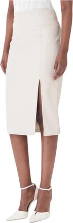 Rinascimento Ecopelle rok - Dames - Leren & Su&egrave;de rokken - Beige - XS - Leer - Rokken