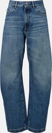 The Attico Mid-rise barrel-leg jeans