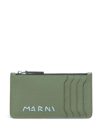 Marni leather card holder - men - Calf Leather - One Size - Green