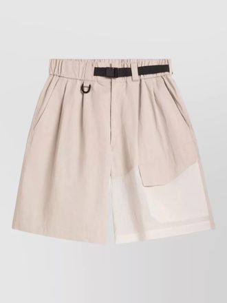 Yohji Yamamoto belted shorts belt loops mesh panel