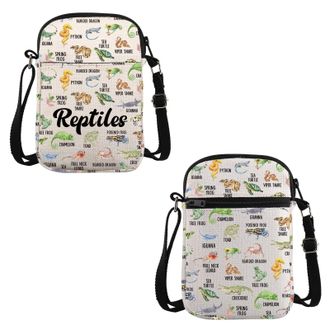 Generic PYOUL Reptile Lover Gift Reptiles Design Crossbody Bag Reptile Pet Carrier Travel Bag Reptile Mom Owner Gift (Reptiles Design CB)