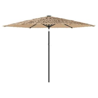 Berkfield Home Garden Parasol with Steel Pole Brown 288x288x225 cm in Tan | Size: 288 x 288 x 225 cm