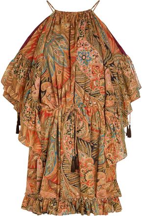 Etro Paisley Frill Cotton Mini Dress - Multicoloured - 42 (UK10 / S)