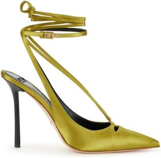 Elisabetta Franchi Schoenen, Dames, Geel, 39 EU, Leer, Satin Slingback