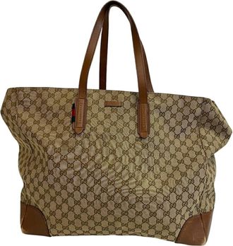 Gucci Brown Canvas Tote Bag (Pre-Owned)