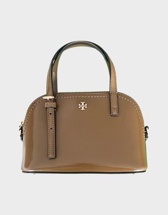 Tory Burch Womens Tory Burch Emerson Patent Dome Satchel Brown - Size: ONE size