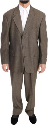 Dolce & Gabbana Single Breasted Suit - Heren - Business pakken - Bruin - 2XL - Wol - Kostuums