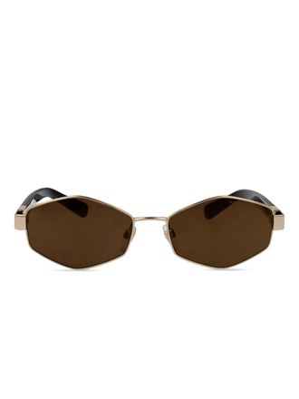 Marc Jacobs geometric-frame sunglasses - women - Metal/Acetate - 55 - Gold
