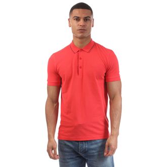HUGO BOSS Heren Paule 4 Tonaal Logo Slim Poloshirt (Rood)