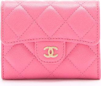 Chanel Pink Caviar Quilted Mini Wallet On Chain