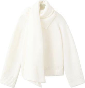 Mango Scarf Sweater in Ecru at Nordstrom, Size Medium