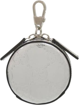 Gucci Pre-owned Sleutelhanger - Dames - Vintage Accessoires - Grijs - ONE Size - Leer - Vintage