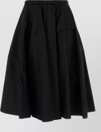 Prada renylon skirt flared silhouette front pockets