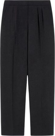 Max Mara Dames, Broeken, Zwart, Maat: M Wol