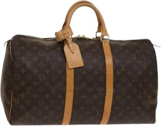 Louis Vuitton Pre-owned Weekend Bags, female, Brown, Size: ONE SIZE Pre-owned Vintage Canvas Weekend Bag