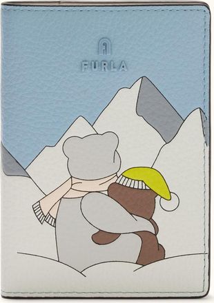 Furla Camelia Custodia Passaporto S Toni Carta Da Zucchero Pelle Granata Di Vitello Eracle Con Stampa Orsi Neve Donna