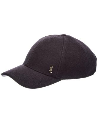 Saint Laurent Cassandre Wool-Blend Baseball Cap