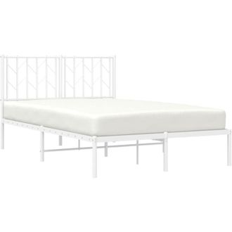 vidaXL Estructura Cama Sin Colch&oacute;n Con Cabecero Metal Blanco 120x190cm Vidaxl