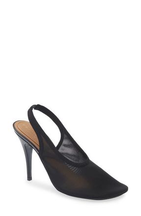 Stella McCartney Stretch Mesh Slingback Pump in Black at Nordstrom, Size 10.5Us
