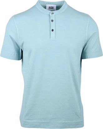 Alpha Studio Aqua Cotton Elastane Stretch Henley