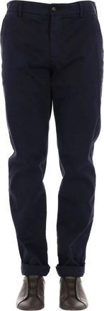 Eleventy Peach-touch katoenen chino broek - Heren - Chinos - Blauw - W36 - Katoen - Broeken