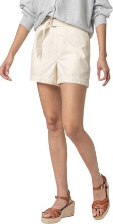 Lilla P Belted Canvas Shorts In Ecru