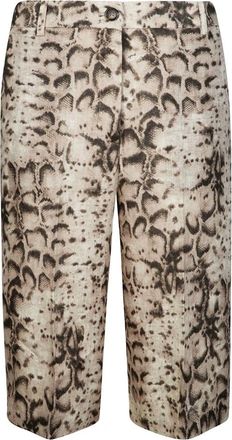Pinko Cattolica Bermuda - Dames - Korte Broeken - Beige - S - Linnen - Korte Broeken