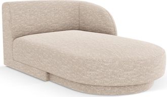 BLOOMINGLOFT Design Chaiselongue Miley mit Armlehne rechts - Chenille