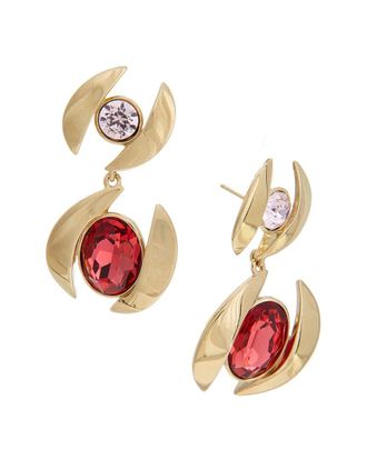Oscar De La Renta Oval Stud Drop Earrings