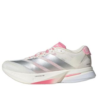 adidas Adizero Boston 13 White Silver Metallic Bliss Pink JQ9666