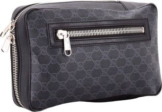 Gucci Black Gg Coated Canvas Soft Zip Sling Bag Small (Authentic Pre-Loved)