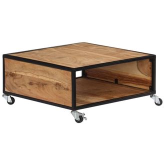 vidaXL Mesa De Centro De Madera Maciza De Acacia 70x70x32 Cm