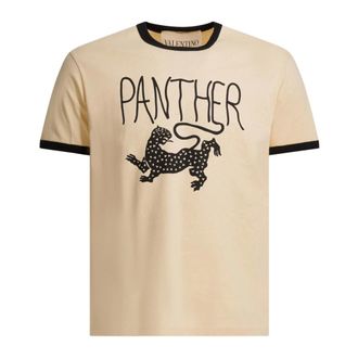 Valentino T-Shirts, male, Beige, S, Panther T-Shirt
