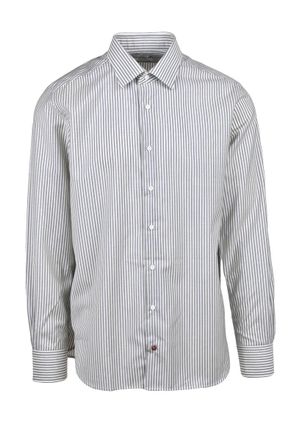 Carrel Wool Shirt - White/Grey