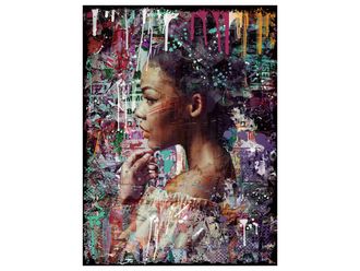 Schubiger M&ouml;bel Digitaldruck auf Glas Street Art Sch&ouml;ne im Farbenregen