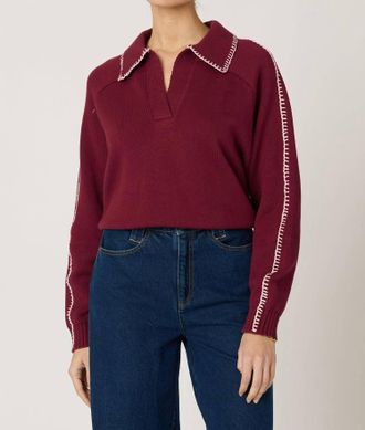Cleobella Ell Stitch Sweater In Burgundy