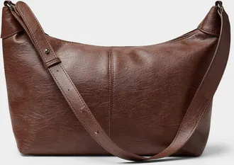 Le 31 Mens Slouchy faux-leather half-moon bag