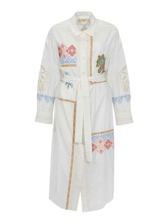 Max Mara Wkdgru Shirt Dress In Poplin With Embroidery