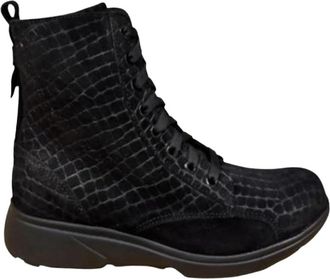 Xsensible Asti Enkellaars - Dames - Veterlaarzen - Zwart - 37 EU - Leer - Schoenen