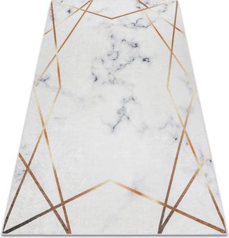 RugsX Rugsx - Alfombra Lavable Andre 1220 M&aacute;rmol, Geom&eacute;trico Antideslizante - Blanco White 160x220 Cm