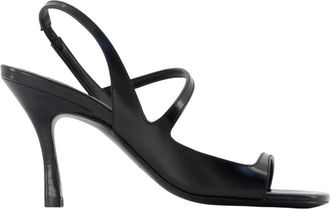 Anine Bing Iva Smooth Sandal - Dames - Sandalen met hakken - Zwart - 39 EU - Leer - Schoenen