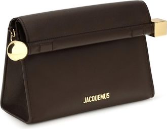 Jacquemus Womens Le Sac Rond Carre Midnight Brown Clutches Bag